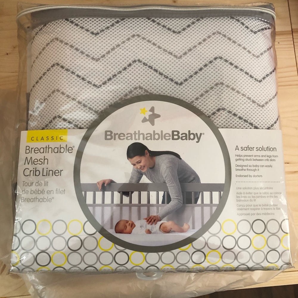 Breathable Mesh Crib Liner (Chevron Print)